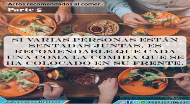 Actos recomendados al comer