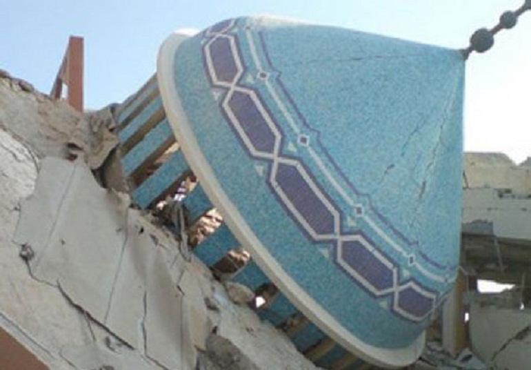 تخریب مسجد توسط داعش