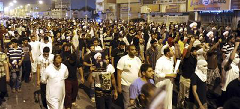 ادامه اعتراضات به اعدام شیخ نمر در منطقه الشرقیه عربستان 
