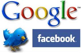 گوگل و توییتر و فیسبوک