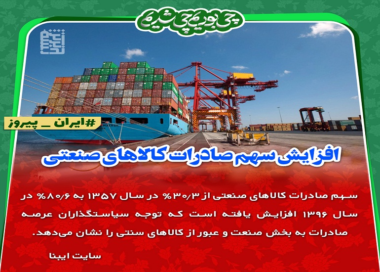 افزایش سهم صادرات کالاهای صنعتی افزایش سهم صادرات کالاهای صنعتی