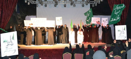 مراسم دفاع از پیامبر توسط بانوان شیعه عربستان مراسم دفاع از پیامبر توسط بانوان شیعه عربستان