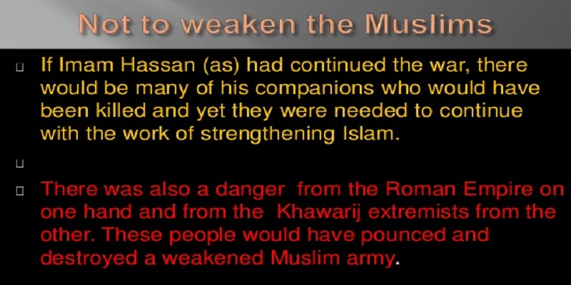 A glimpse of Imam Hassan (A)'s peace treaty with Muawiya 