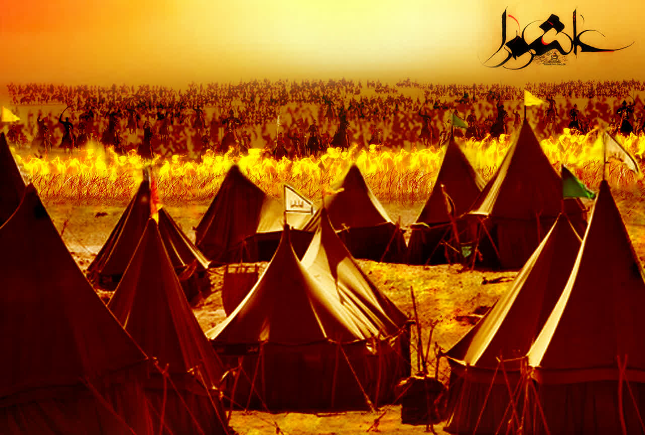 O que aconteceu na noite de Ashura e como eles incendiaram as tendas do acampamento?