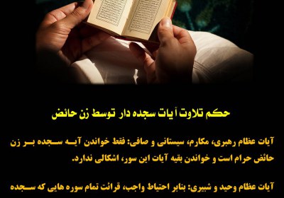 حائض و سوره هاي سجده دار حائض، سوره، آیه، سجده، گوش کردن