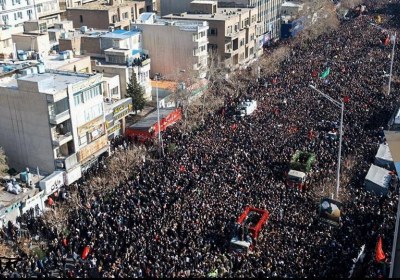 شور حسینی در شهادت سلیمانی راهپیمایی