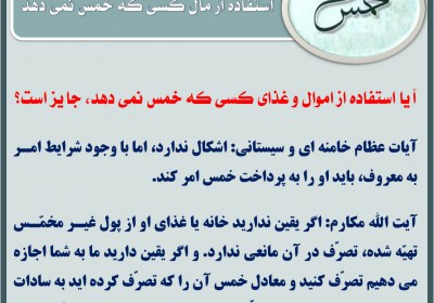 استفاده از مال کسی که خمس نمی دهد خمس