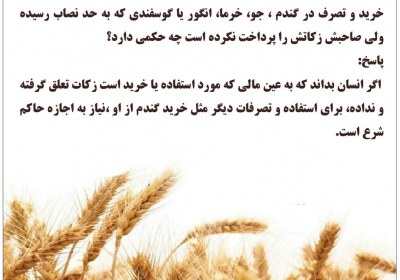 تصرف در مالی که زکات آن داده نشده زکات