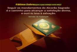 Fátima Zahra(a.s) e seguir os mandamentos do Alcorão 