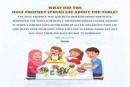 What did the Holy Prophet (PBUH) say about the table?