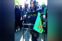 پیاده‌روی اربعین معلولان با ربات ایرانی